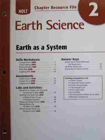 (image for) Holt Earth Science Chapter Resource File 2 (P)