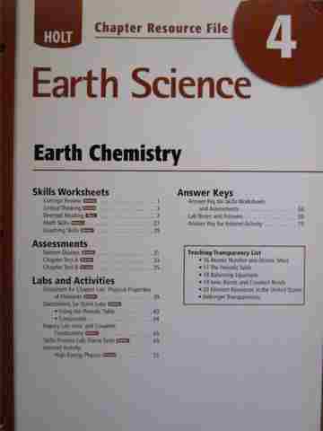 (image for) Holt Earth Science Chapter Resource File 4 (P)