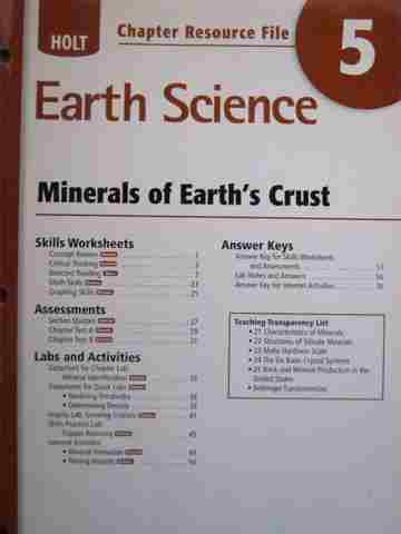 (image for) Holt Earth Science Chapter Resource File 5 (P)