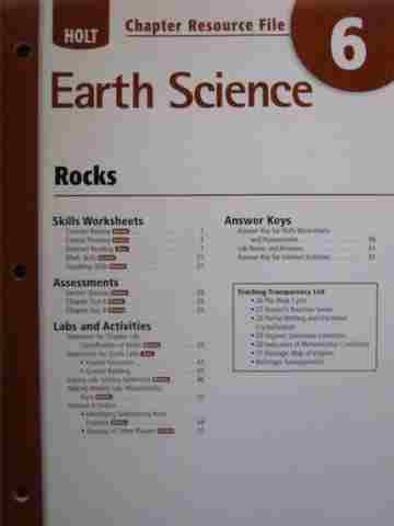 (image for) Holt Earth Science Chapter Resource File 6 (P)