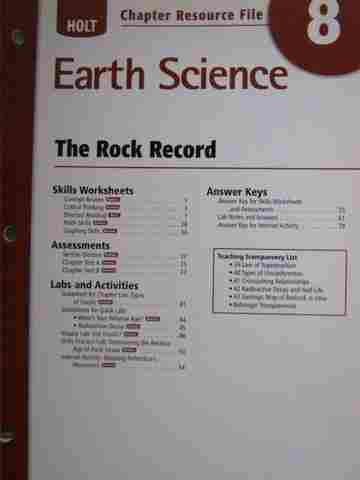 (image for) Holt Earth Science Chapter Resource File 8 (P)