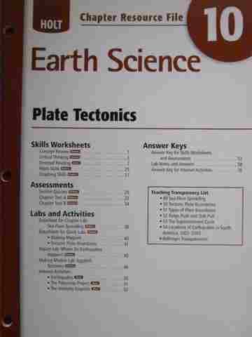 (image for) Holt Earth Science Chapter Resource File 10 (P)