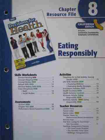 (image for) Decisions for Health Level Blue Chapter Resource File 8 (CA)(P)