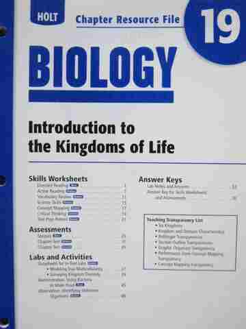 (image for) Holt Biology Chapter Resource File 19 (P)
