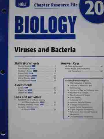 (image for) Holt Biology Chapter Resource File 20 (P)
