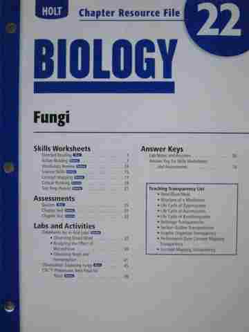 (image for) Holt Biology Chapter Resource File 22 (P)