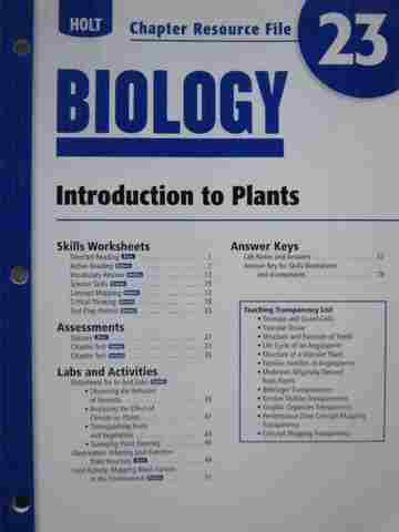 (image for) Holt Biology Chapter Resource File 23 (P)