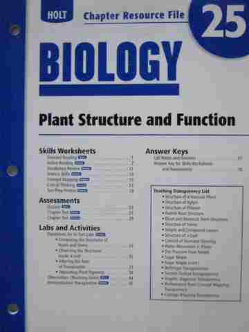 (image for) Holt Biology Chapter Resource File 25 (P)