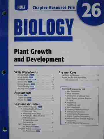 (image for) Holt Biology Chapter Resource File 26 (P)