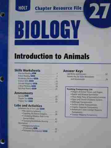 (image for) Holt Biology Chapter Resource File 27 (P)