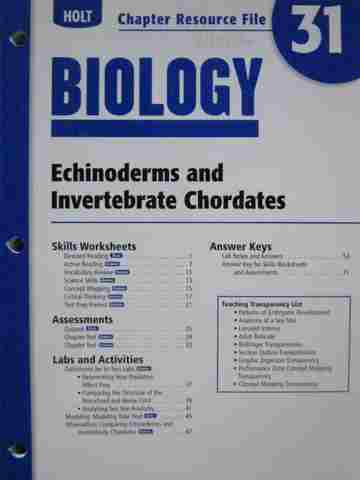 (image for) Holt Biology Chapter Resource File 31 (P)