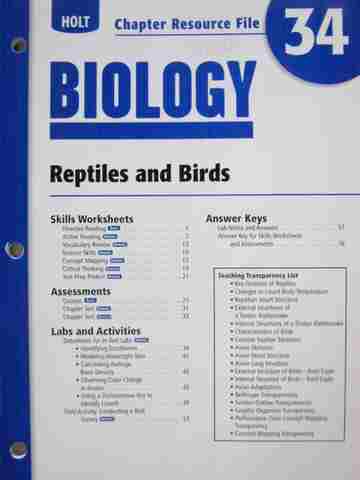 (image for) Holt Biology Chapter Resource File 34 (P)