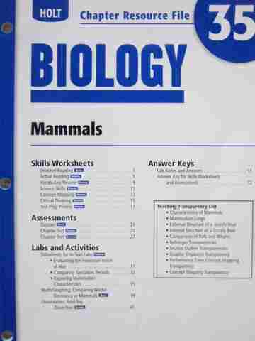 (image for) Holt Biology Chapter Resource File 35 (P)