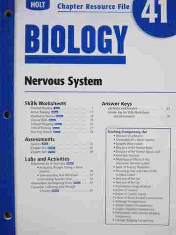 (image for) Holt Biology Chapter Resource File 41 (P)