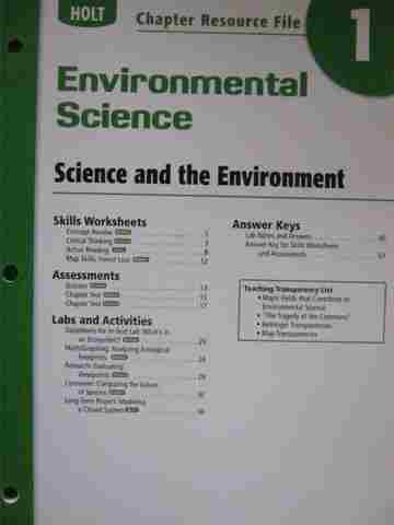 (image for) Environmental Science Chapter Resource File 1 (P)
