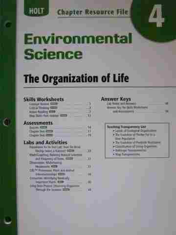 (image for) Environmental Science Chapter Resource File 4 (P)