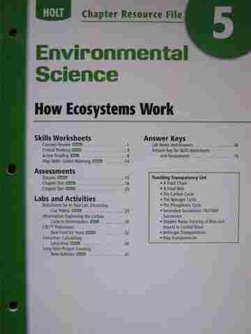 (image for) Environmental Science Chapter Resource File 5 (P)