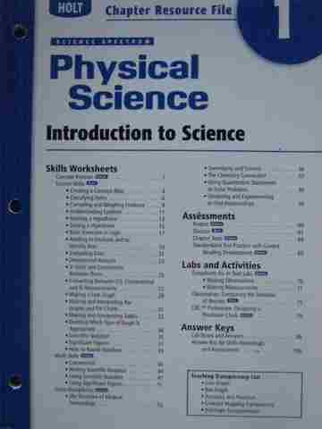(image for) Science Spectrum Physical Science Chapter Resource File 1 (P)