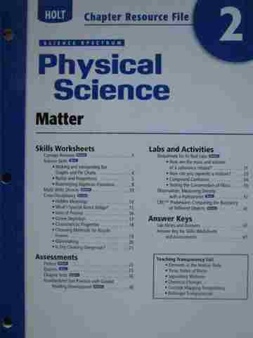 (image for) Science Spectrum Physical Science Chapter Resource File 2 (P)