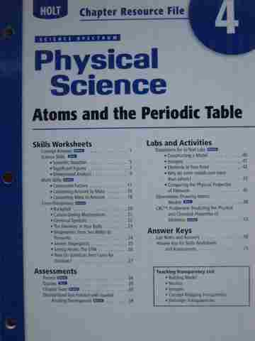 (image for) Science Spectrum Physical Science Chapter Resource File 4 (P) - Click Image to Close