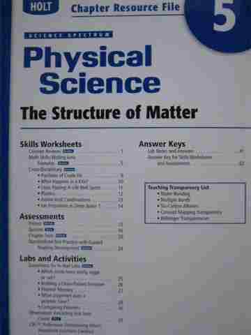 (image for) Science Spectrum Physical Science Chapter Resource File 5 (P)