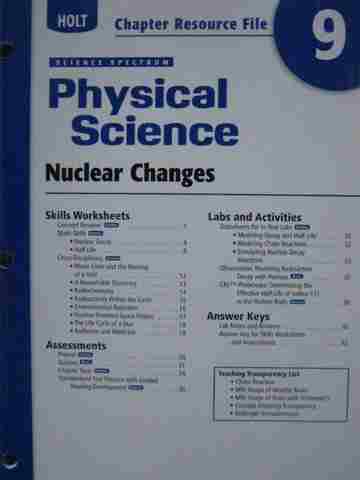 (image for) Science Spectrum Physical Science Chapter Resource File 9 (P)
