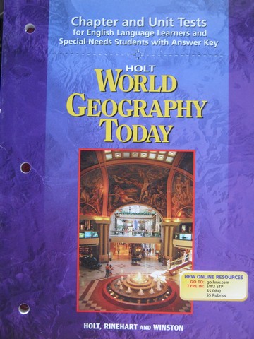 (image for) World Geography Today Chapter & Unit Tests for ELL (P)