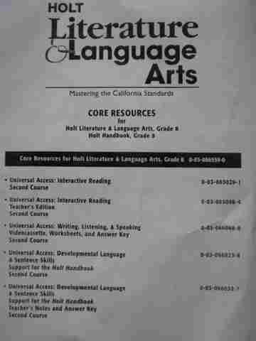 (image for) Literature & Language Arts Core Resources 2nd Course (CA)(Box)