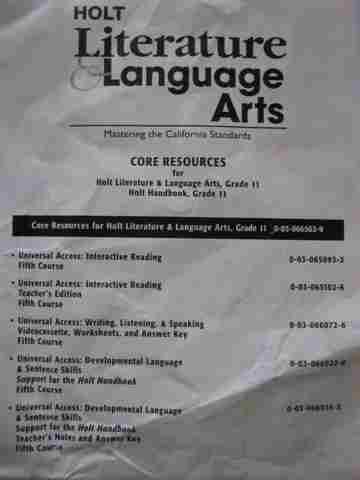 (image for) Literature & Language Arts 5th Cr Core Resources (CA)(Box)