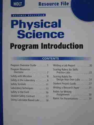 (image for) Science Spectrum Physical Science Resource File Program (P)