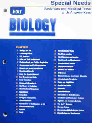 (image for) Holt Biology Special Needs Activities & Modified Tests (P)