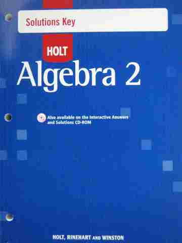 (image for) Algebra 2 Solutions Key (P)