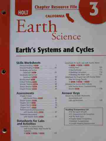 (image for) California Earth Science Chapter Resource File 3 (CA)(P)