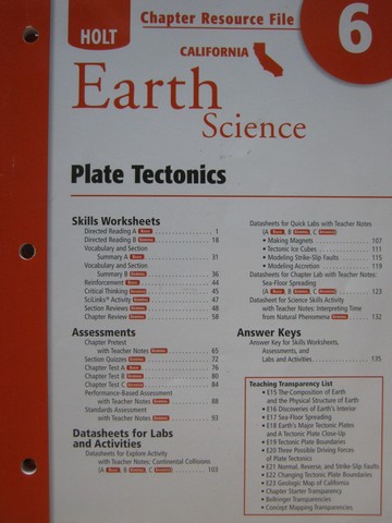 (image for) California Earth Science Chapter Resource File 6 (CA)(P)