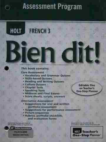 (image for) Bien dit! 3 Assessment Program (P) by Stephanie Mitchel