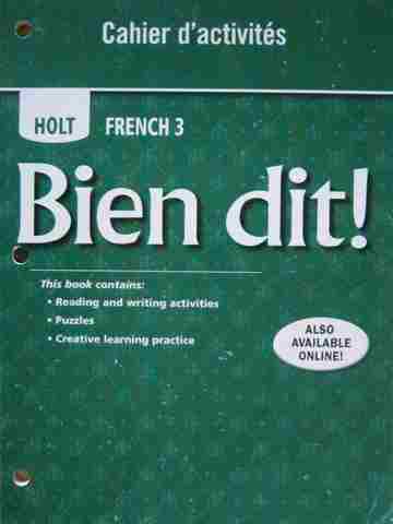 (image for) Bien dit! 3 Cahier d'activites (P) by Annick Penant