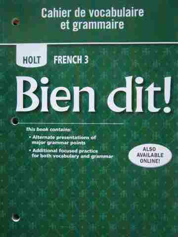 (image for) Bien dit! 3 Cahier de vocabulaire et grammaire (P) by Baird