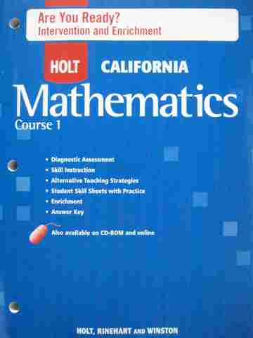 (image for) California Mathematics Course 1 Are You Ready? (CA)(P)