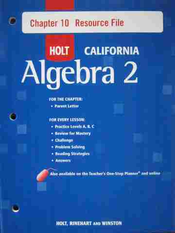 (image for) California Algebra 2 Chapter 10 Resource File (CA)(P)