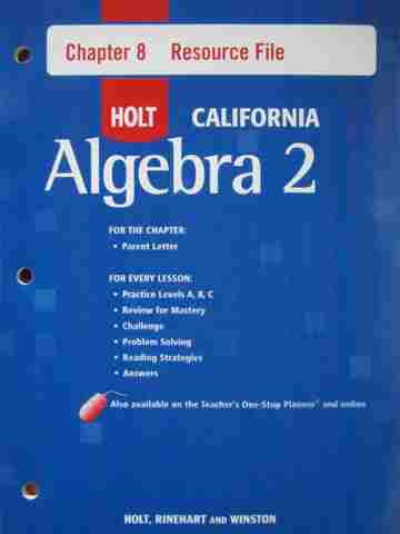 (image for) California Algebra 2 Chapter 8 Resource File (CA)(P)