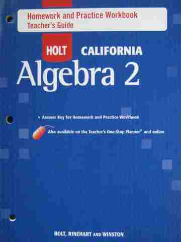 (image for) Algebra 2 Homework & Practice Workbook TG (CA)(TE)(P)