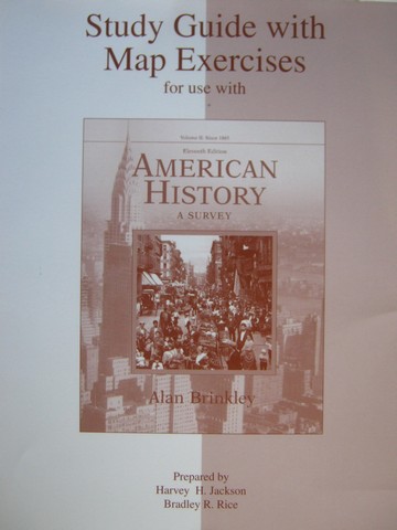 (image for) American History A Survey 11e Volume 2 Study Guide (P) by Jackson & Rice