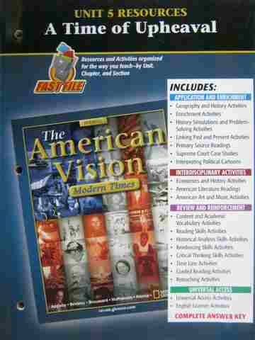 (image for) American Vision Modern Times Unit 5 Resources (P)