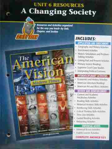 (image for) American Vision Modern Times Unit 6 Resources (P)
