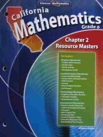 (image for) California Mathematics 6 Chapter 2 Resource Masters (P)