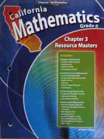 (image for) California Mathematics 6 Chapter 3 Resource Masters (P)