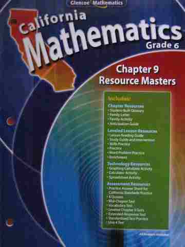 (image for) California Mathematics 6 Chapter 9 Resource Masters (P)