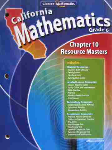 (image for) California Mathematics 6 Chapter 10 Resource Masters (P)
