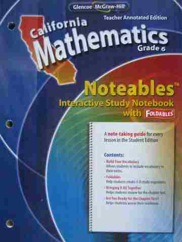 (image for) California Mathematics 6 Noteables TAE (TE)(P)