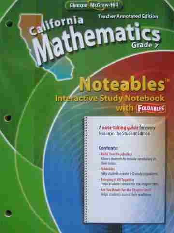(image for) California Mathematics 7 Noteables TAE (CA)(TE)(P)